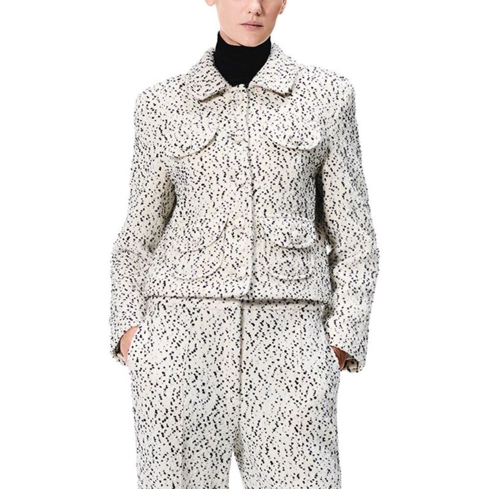 Adam Lippes Womens Amos Wool-Blend Jacket, White